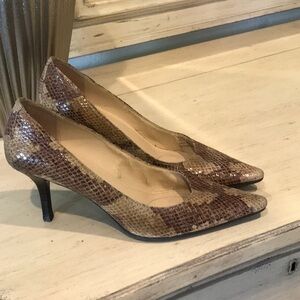 Calvin Klein snakeskin pumps/heels